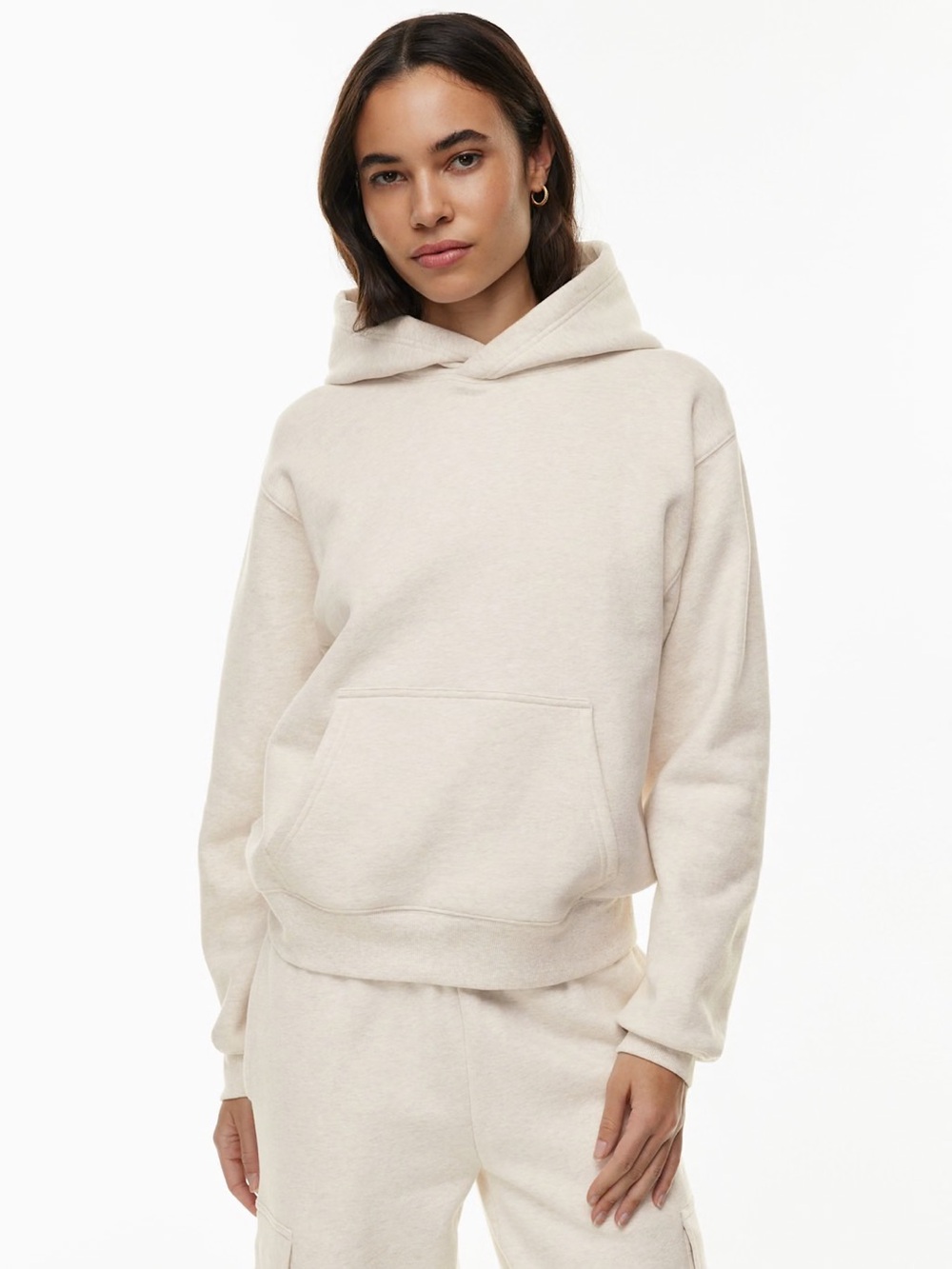 aritzia | heather light oatmeal perfect fit hoodie size medium